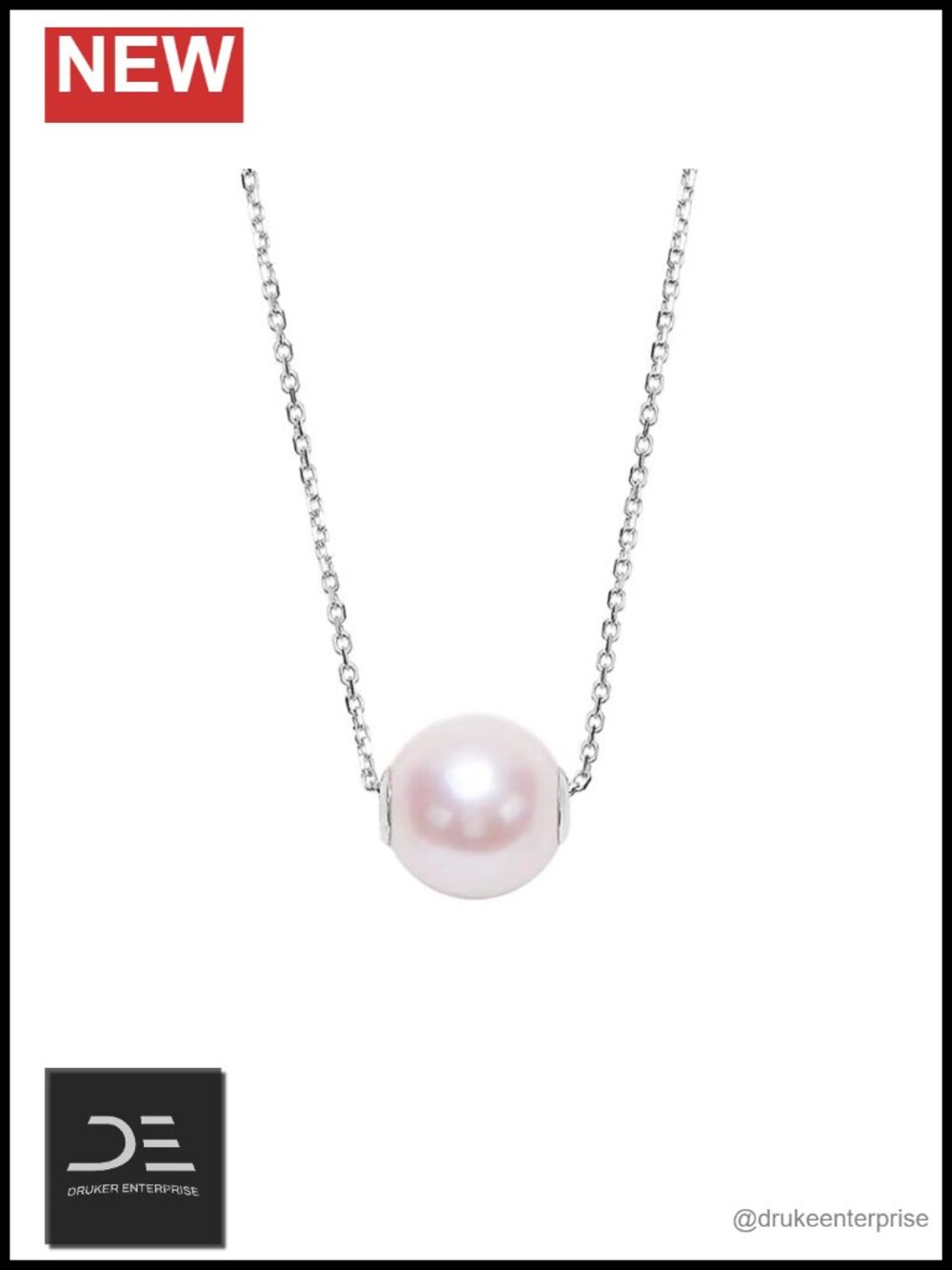 Pearl Necklace 18K Gold Plated 925 Sterling Silver Fine Jewelry Gift for Wife